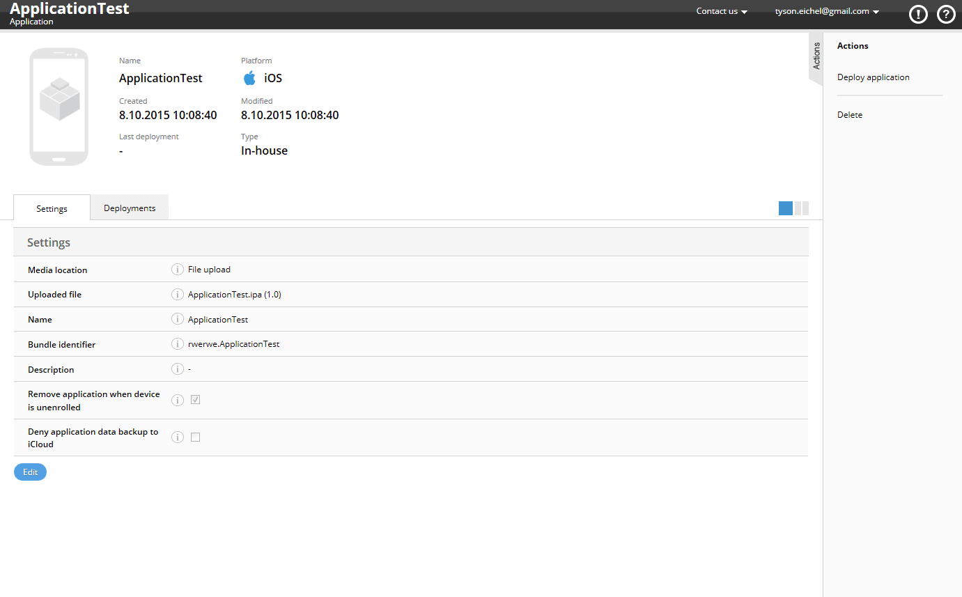 Application test view.