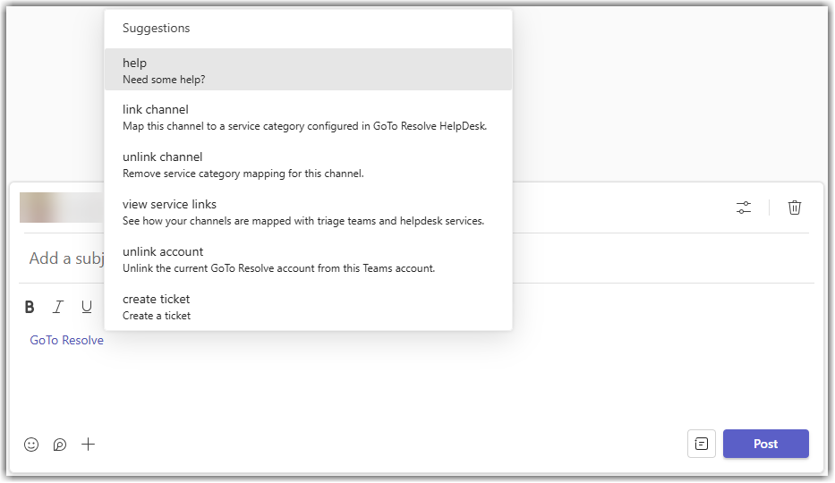 Linking a channel to a helpdesk service