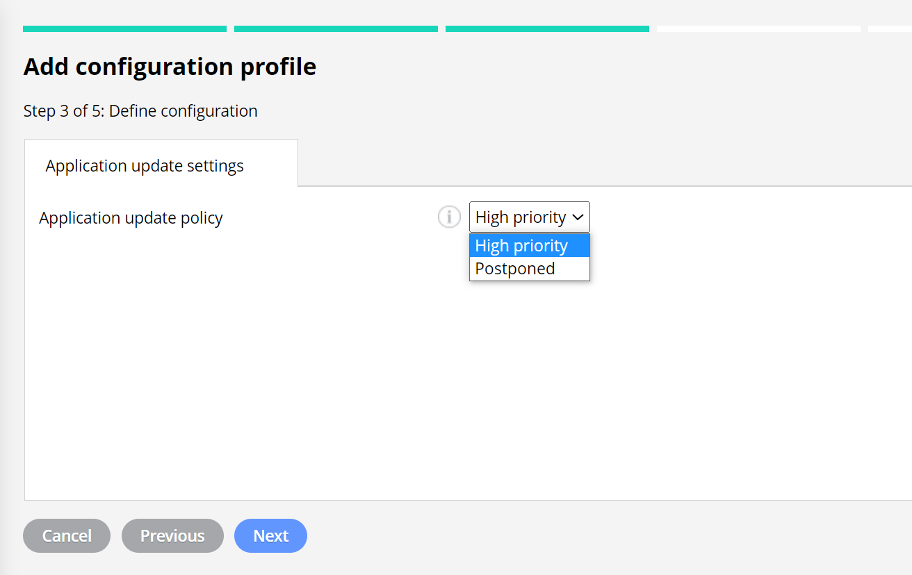 Update settings for managed Android apps.