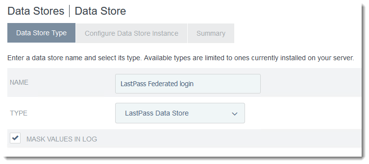 Data Stores settings in PingFederate