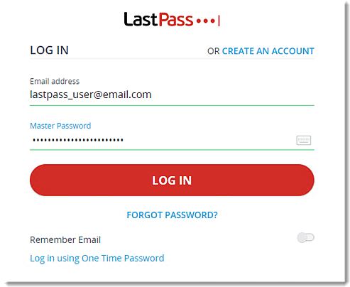 Website login window