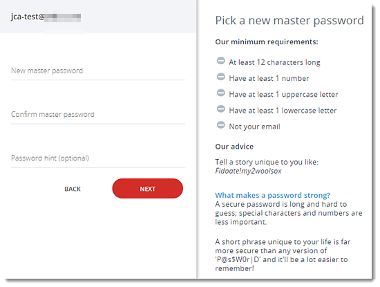 Master-Passwort erstellen