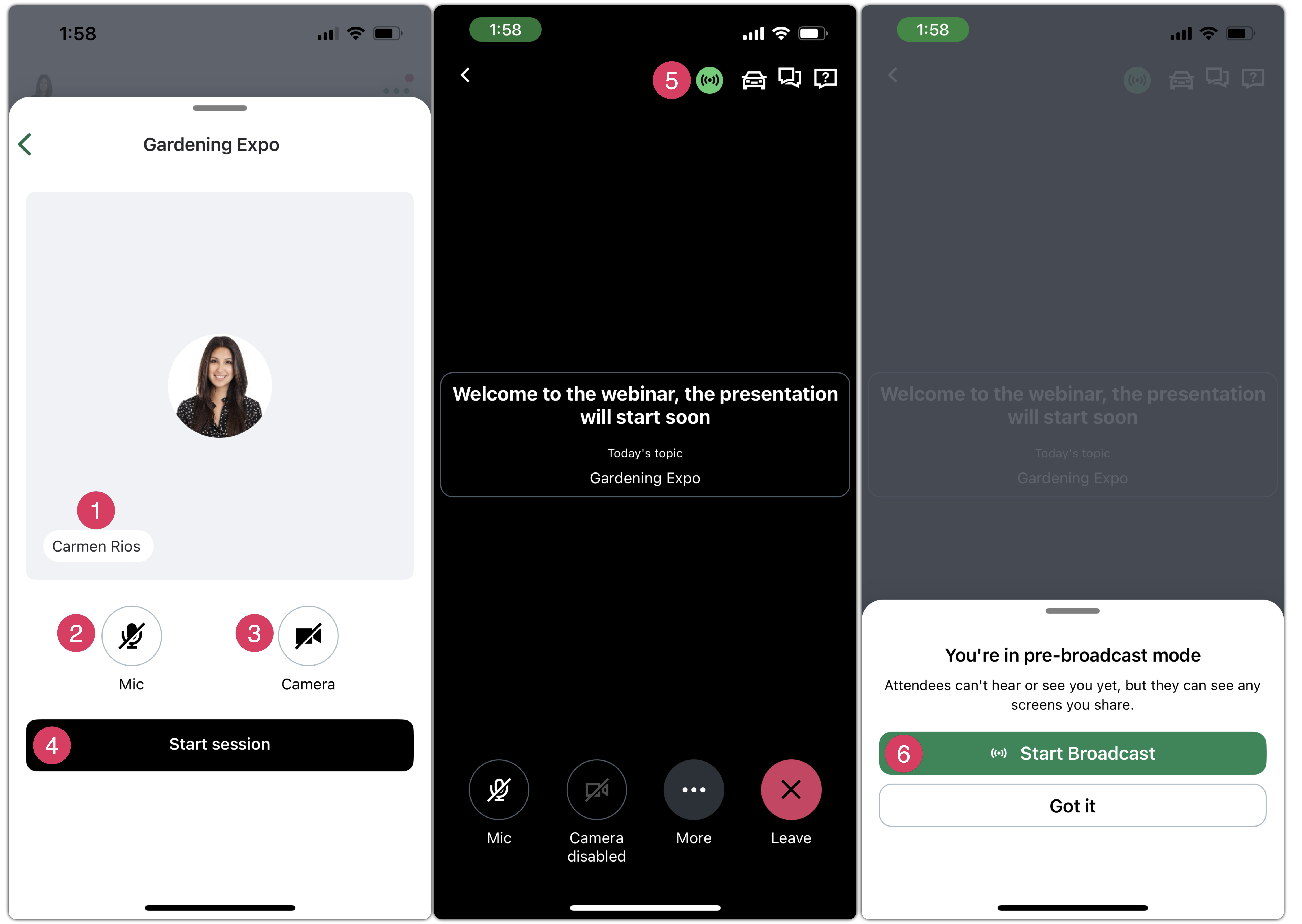 Hallway on mobile app