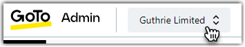 Account switcher located on top menu bar