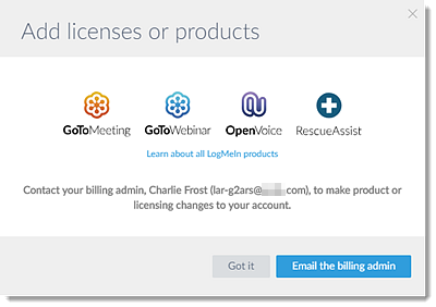 Contact the Billing Admin
