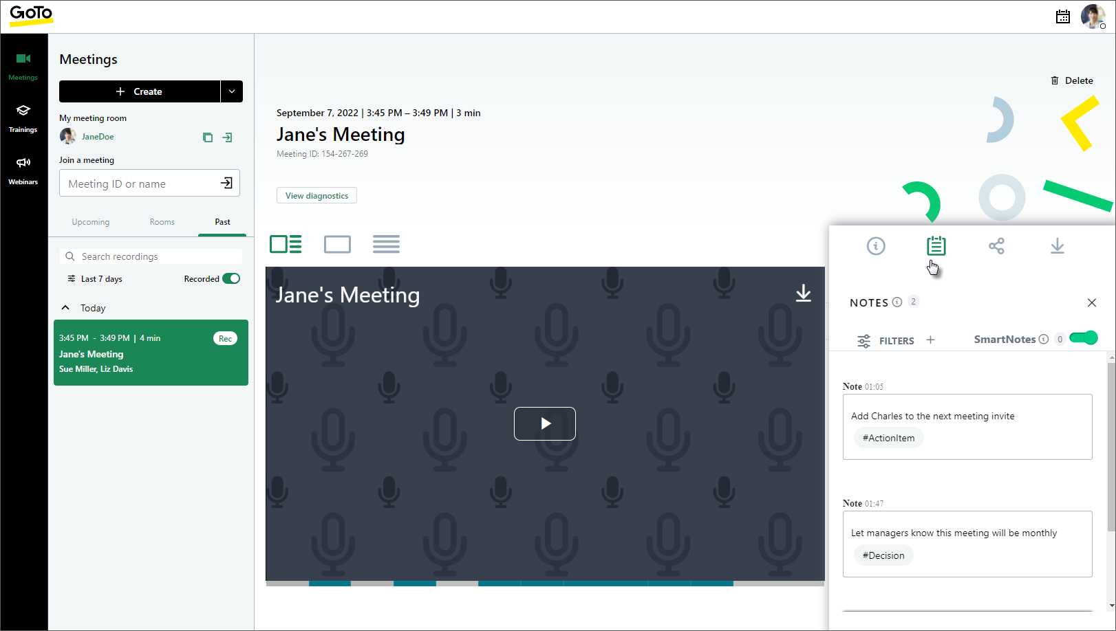 View Meeting Notes