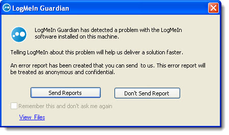 ソフトウェア エラーを通知するように Logmein Lmi Guardian を設定するには Logmein Pro Support