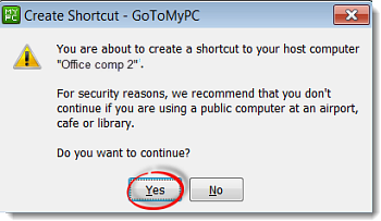 デスクトップショートカットを作成する方法 Gotomypc Support