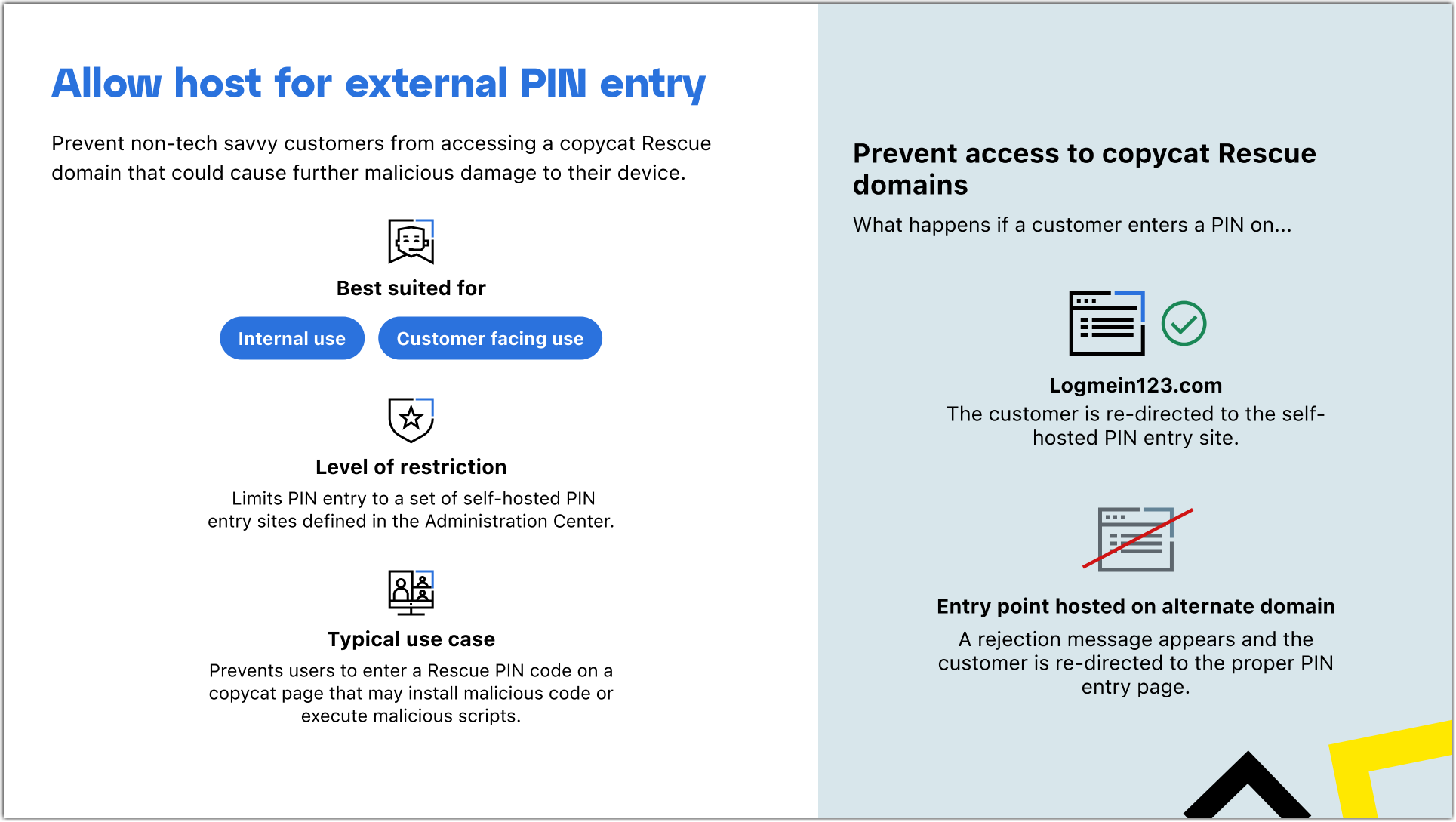 Allow host for external PIN entry in Rescue