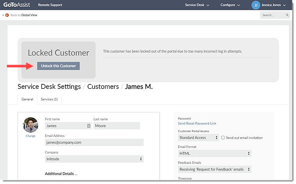 As An Admin How Do I Unlock A Customer s GoToAssist Service Desk 