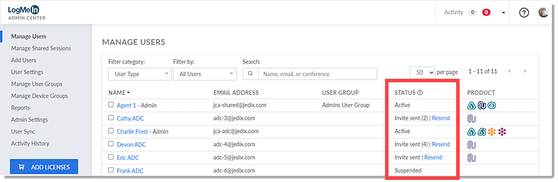 How Do I Change The Status Of My Users In The Admin Center 