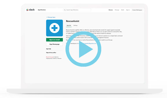 RescueAssist and Slack: Install the Image