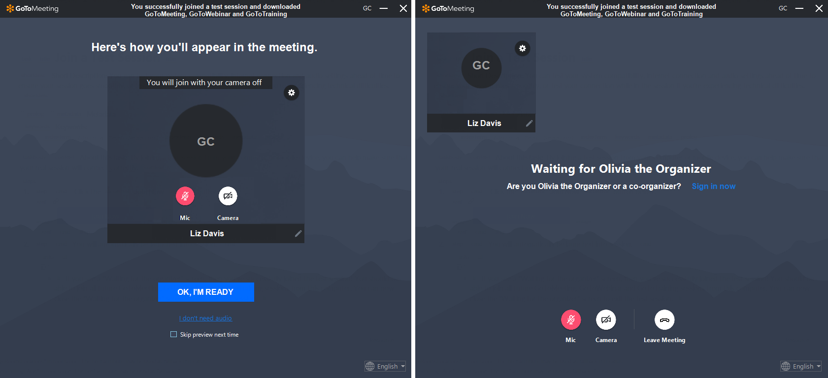 Test Webinar Screen