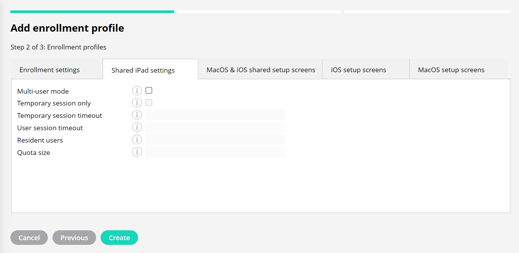 Configuring multi-user mode enrollment