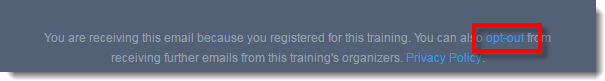 Opt out from GoTo Training Emails