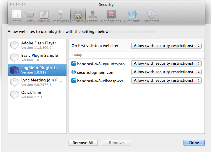 safari enable plugins