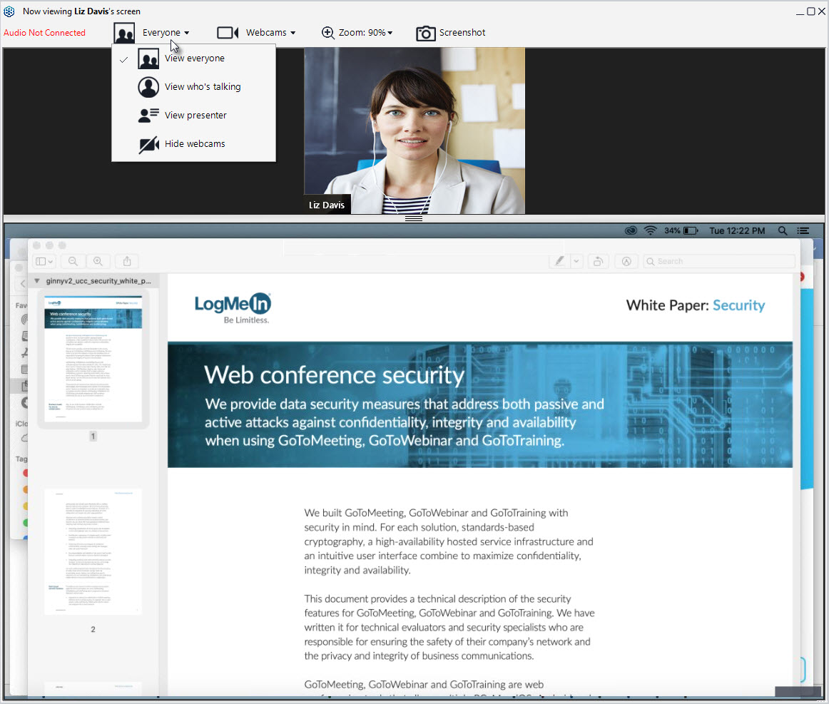 How do I change my webcam feed and preferences? GoToinar Support