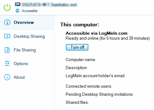 Logmein コントロール パネルについて Logmein Pro Support