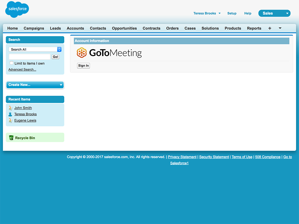 GoToMeeting Salesforce Integration