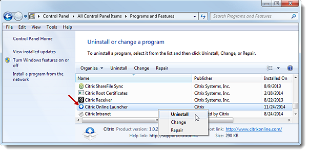 how to uninstall citrix viewer web plug