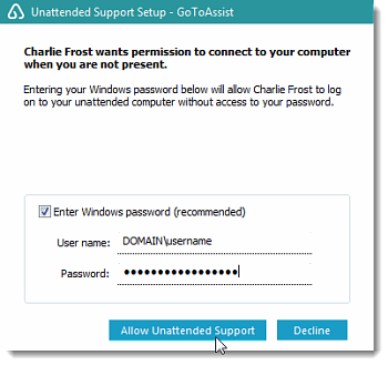 gotoassist unattended support download Set up unattended access.