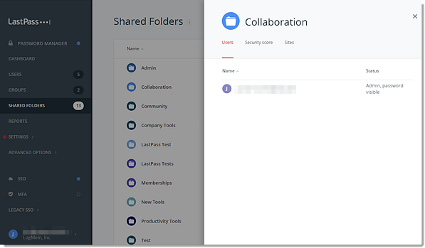 Enterprise Admin Console Shared Folder Users
